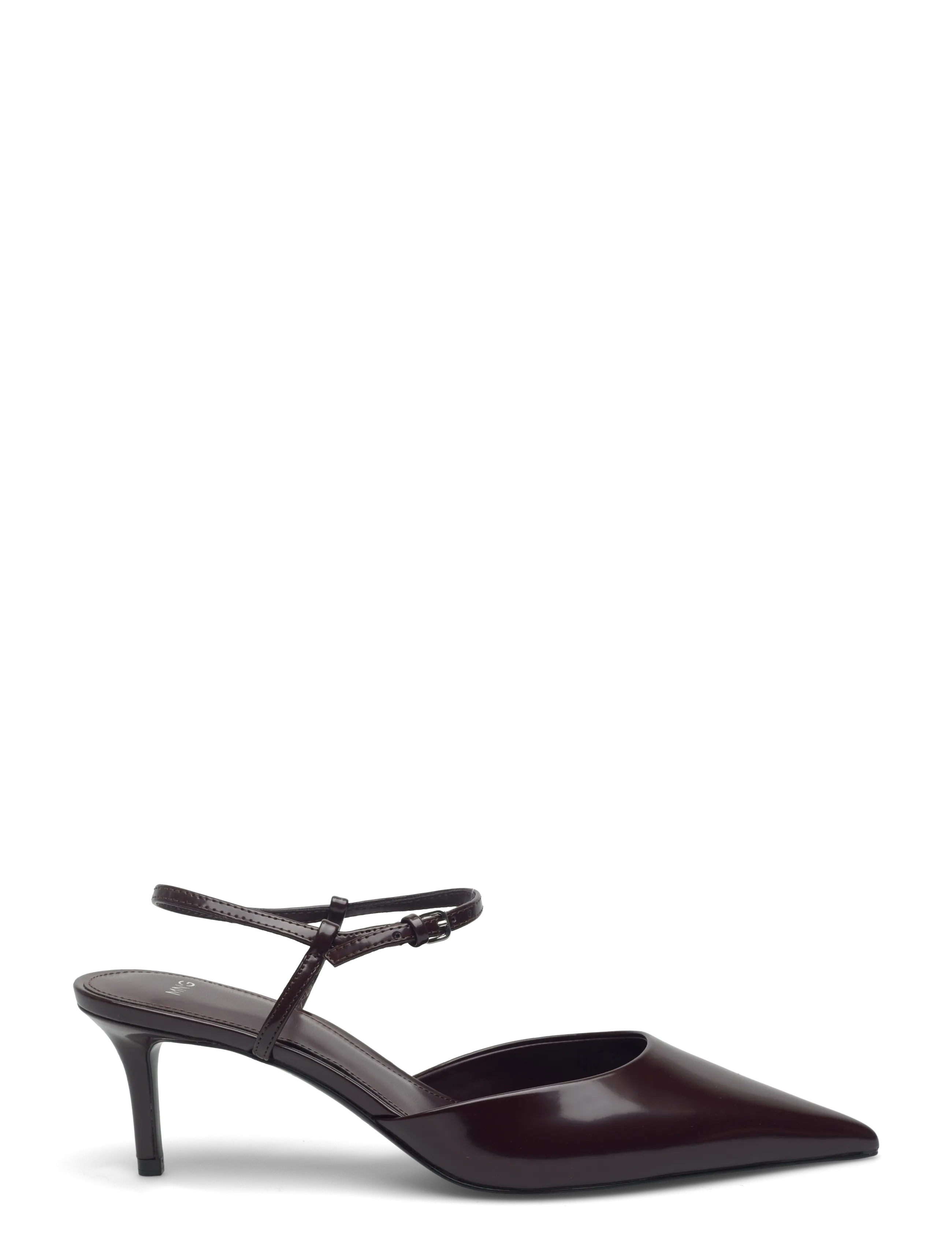 Mango - Kitten-heeled shoes with ankle strap - dark red - 2