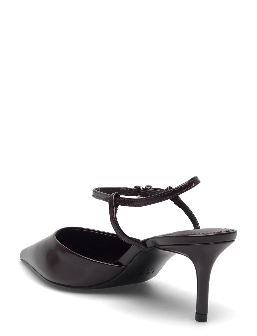 Mango - Kitten-heeled shoes with ankle strap - dark red - 3