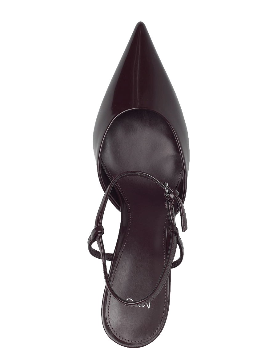 Mango - Kitten-heeled shoes with ankle strap - dark red - 4
