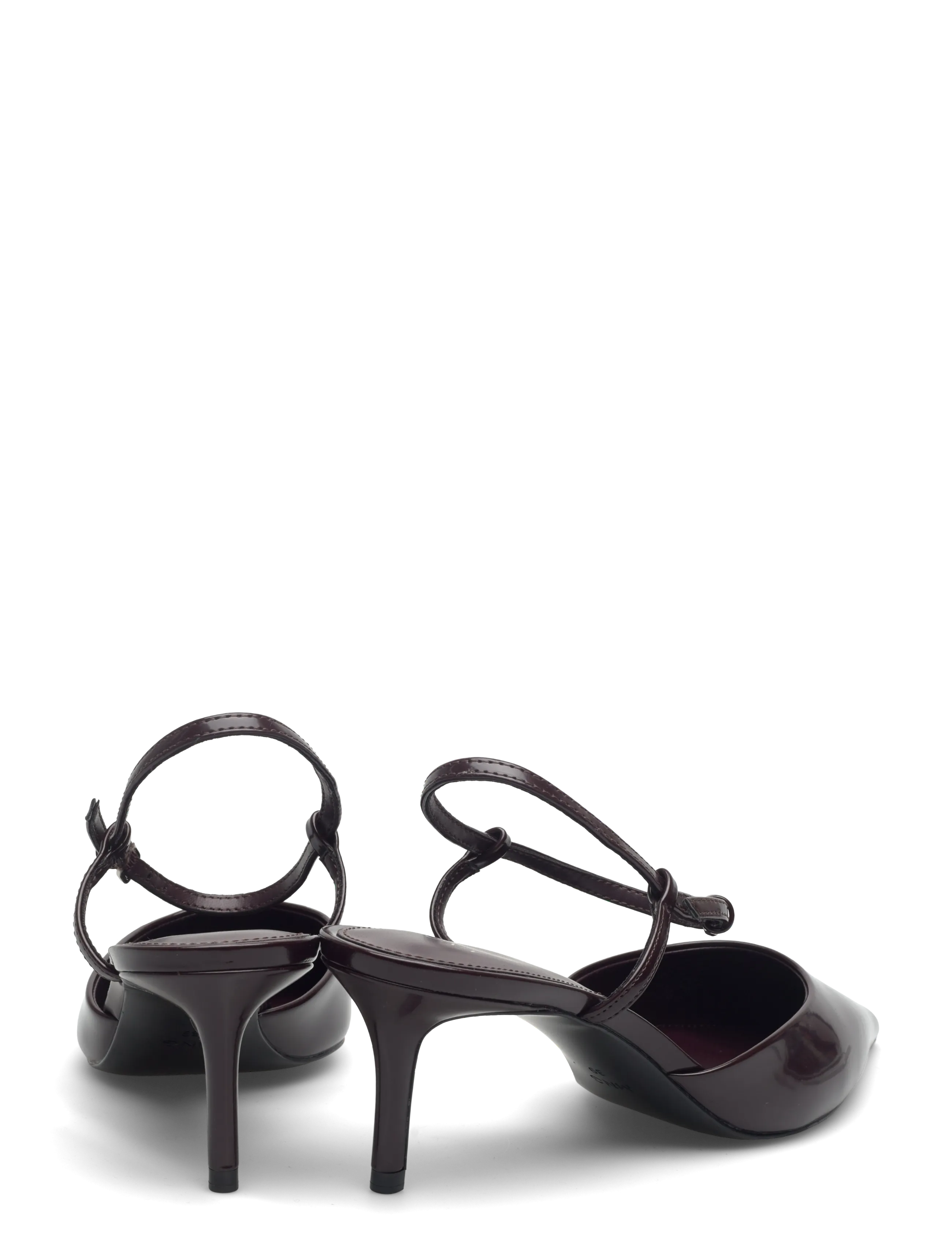 Mango - Kitten-heeled shoes with ankle strap - dark red - 5