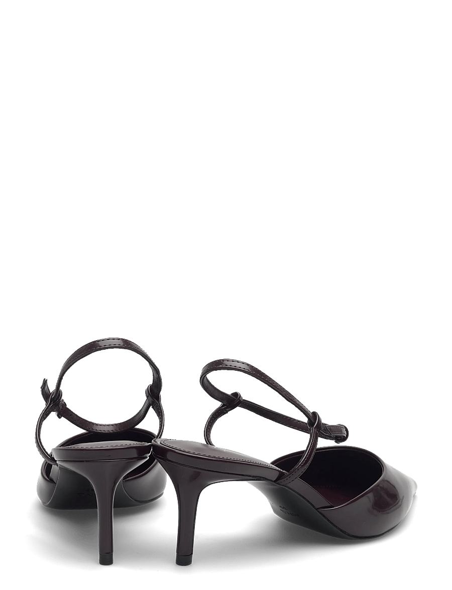 Mango - Kitten-heeled shoes with ankle strap - dark red - 5