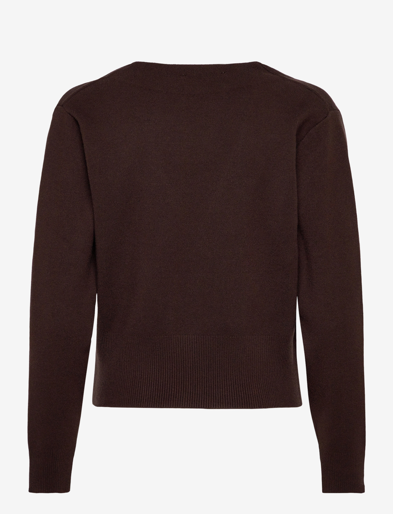 Mango - Cross-over cardigan with jewel button - koftor - dark brown - 1