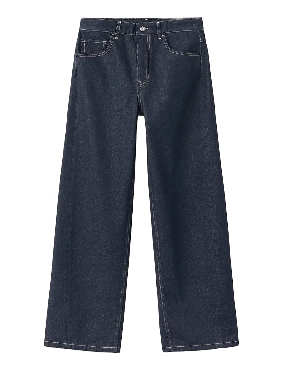 Mango - Mid-rise rinse-wash barrel jeans - barrel jeans - open blue - 1