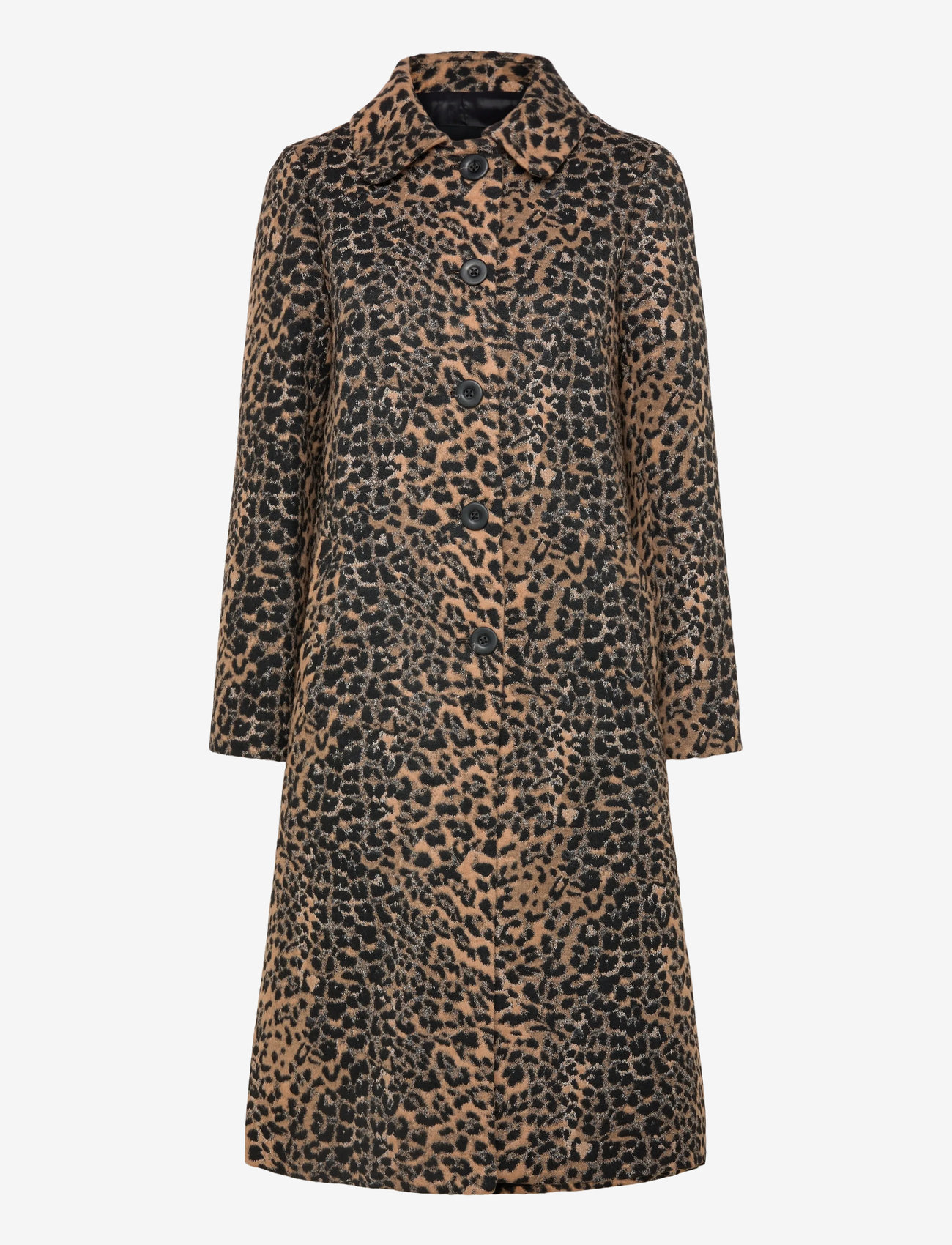 Mango - Leopard-print long coat - forårsjakker - medium brown - 0