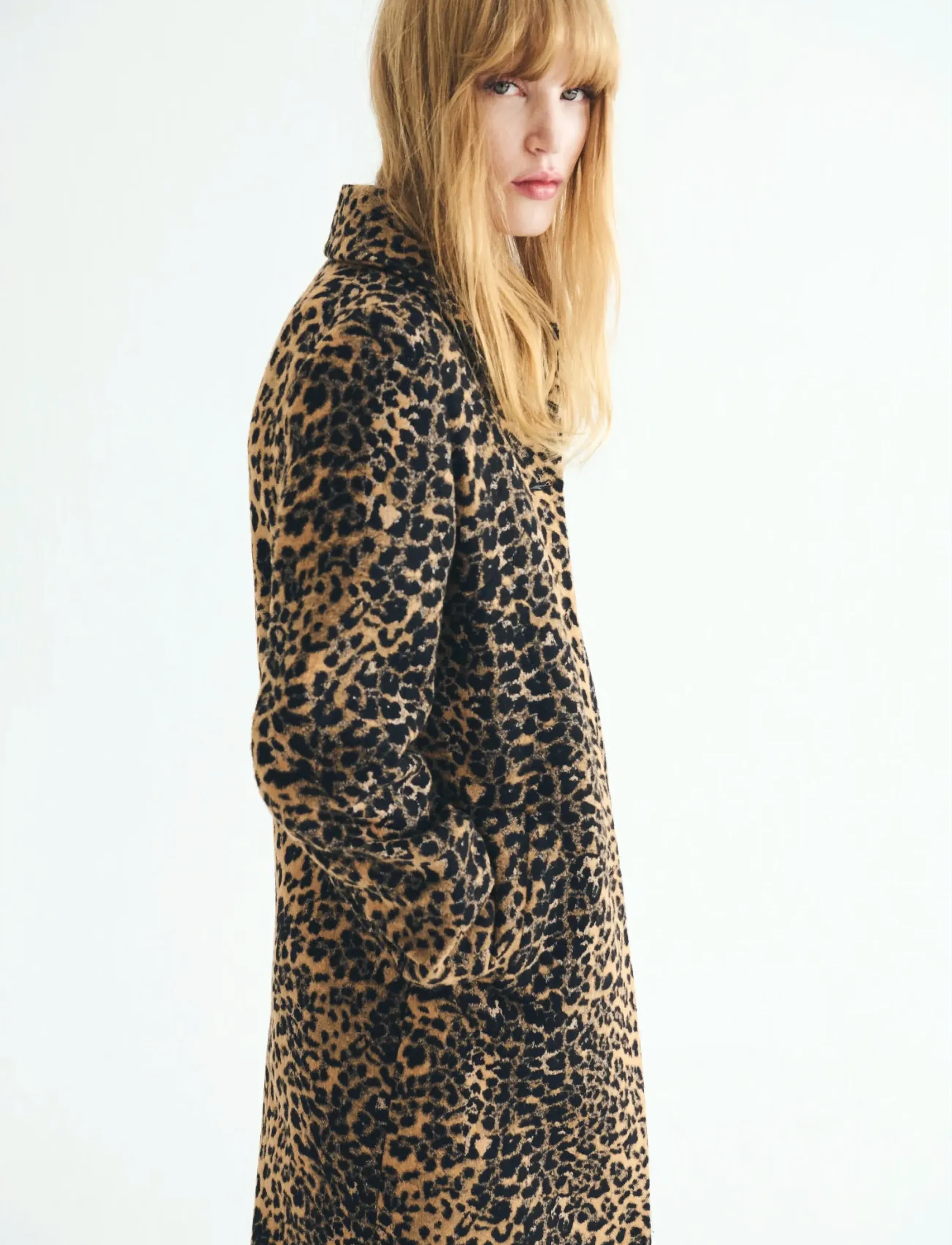 Mango Leopard-Print Long Coat, S, Coats, Mehrfarbig/gemustert - Trench Frauen