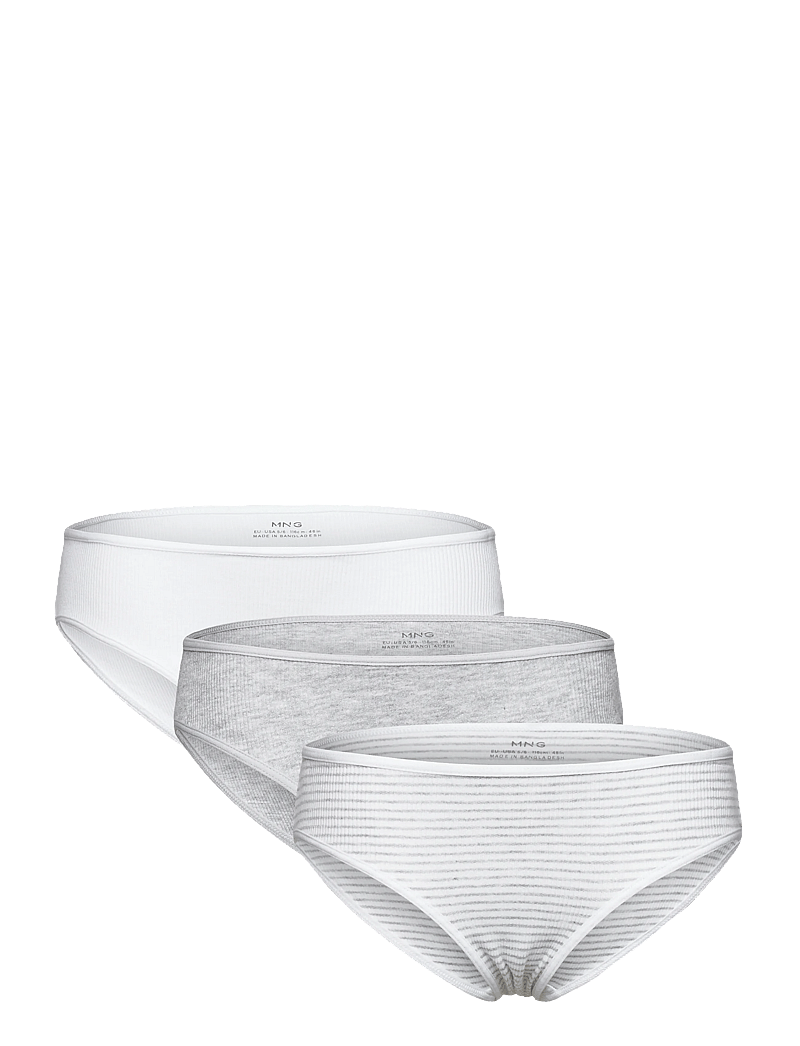 Mango - 3 pack essential panty - alushousut - lt pastel grey - 0