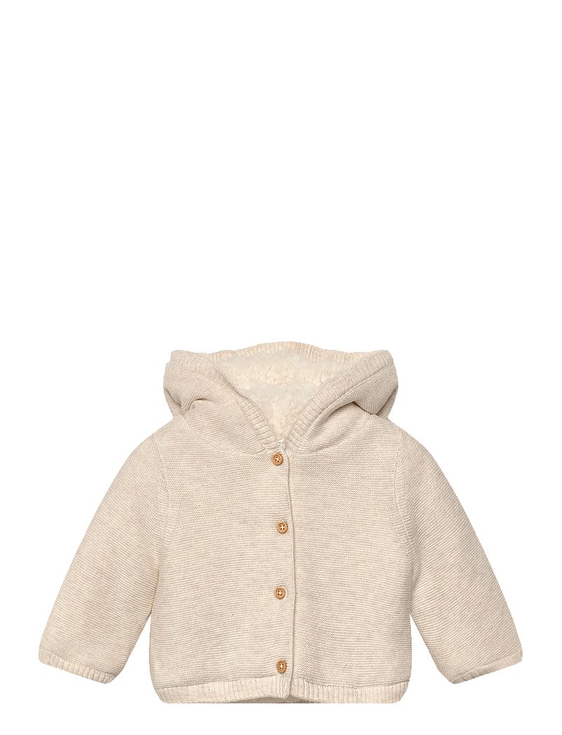 Mango - Knit cardigan with fleece lining - cardigans - lt pastel brown - 0