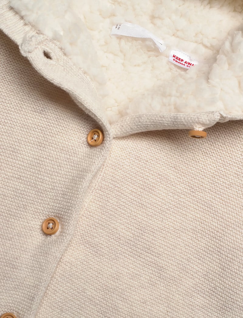 Mango - Knit cardigan with fleece lining - cardigans - lt pastel brown - 2