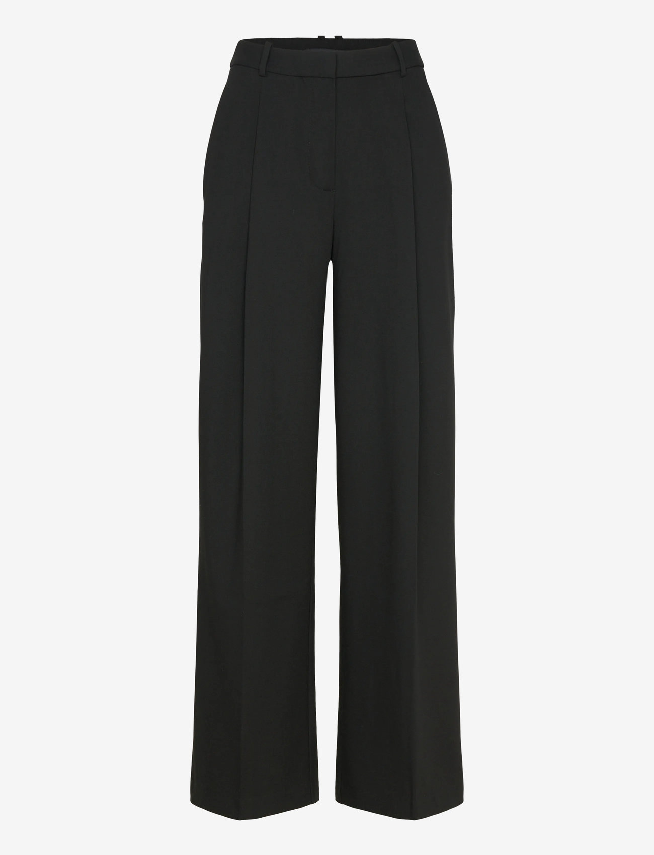 Mango - Pleated wide leg trousers - hosen mit weitem bein - black - 0