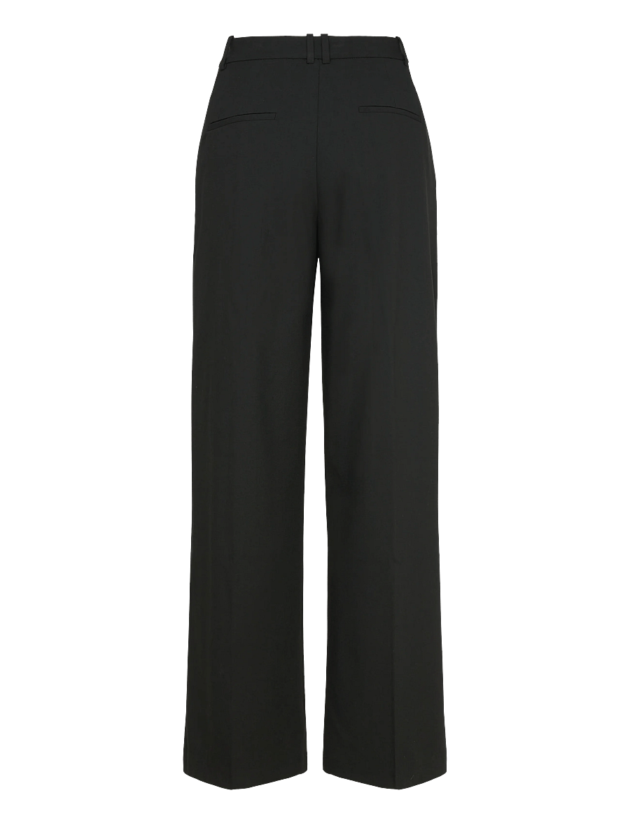 Mango - Pleated wide leg trousers - vida byxor - black - 2