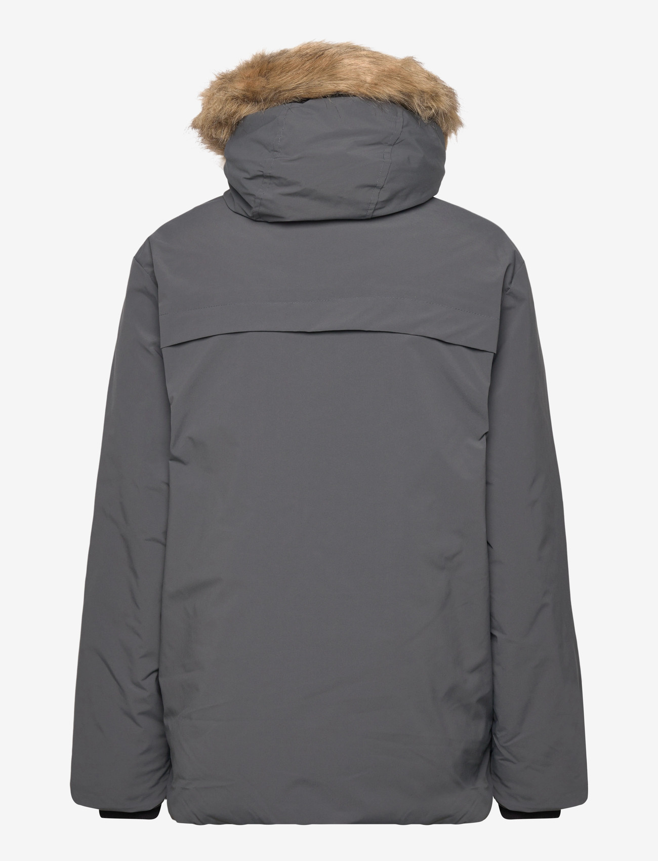 Mango - Anorak with shearling-effect hood - overtøj - grey - 1