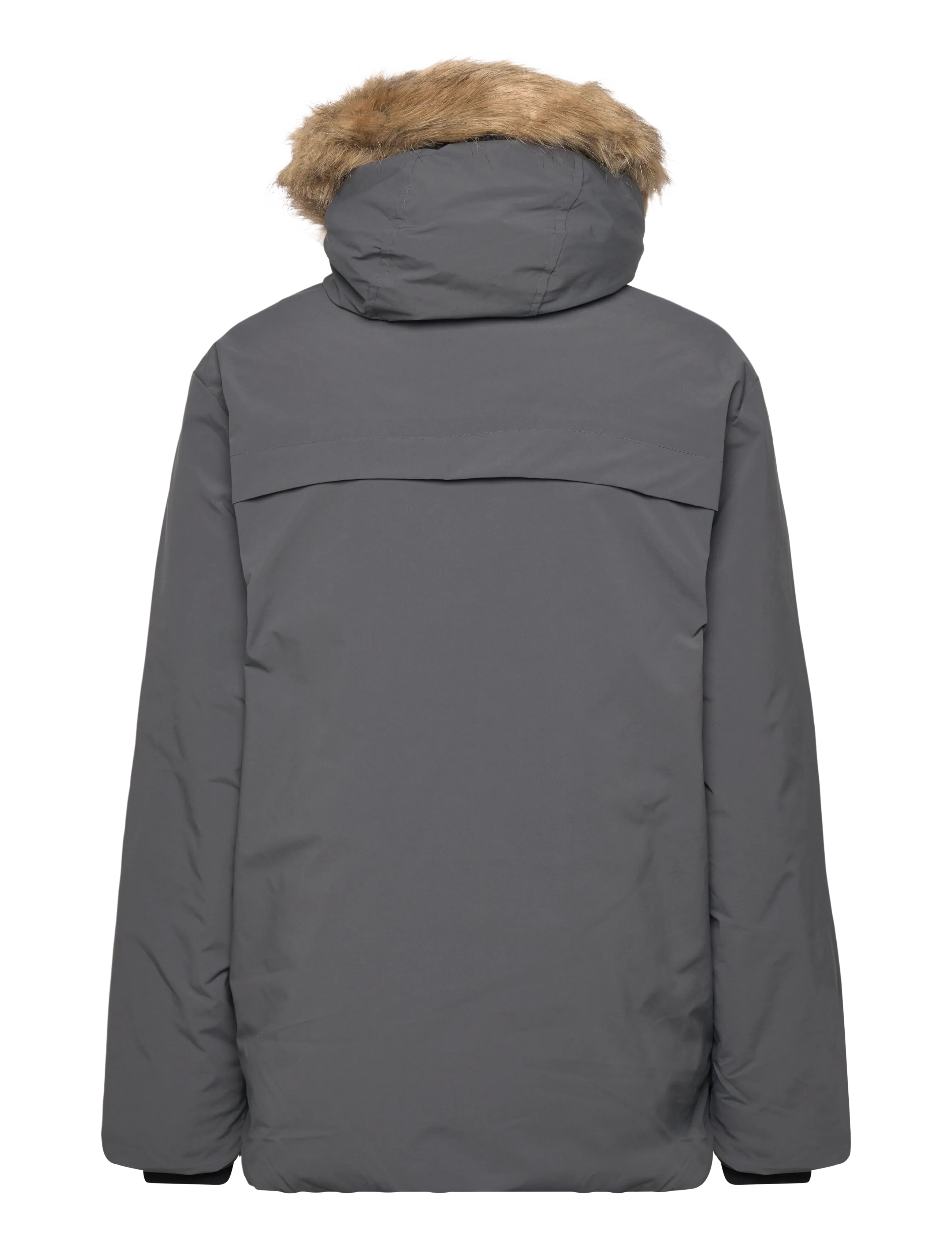 Mango - Anorak with shearling-effect hood - jacken & mäntel - grey - 2