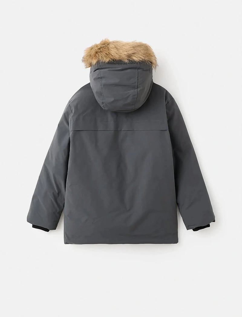 Mango - Anorak with shearling-effect hood - anorakker - grey - 3