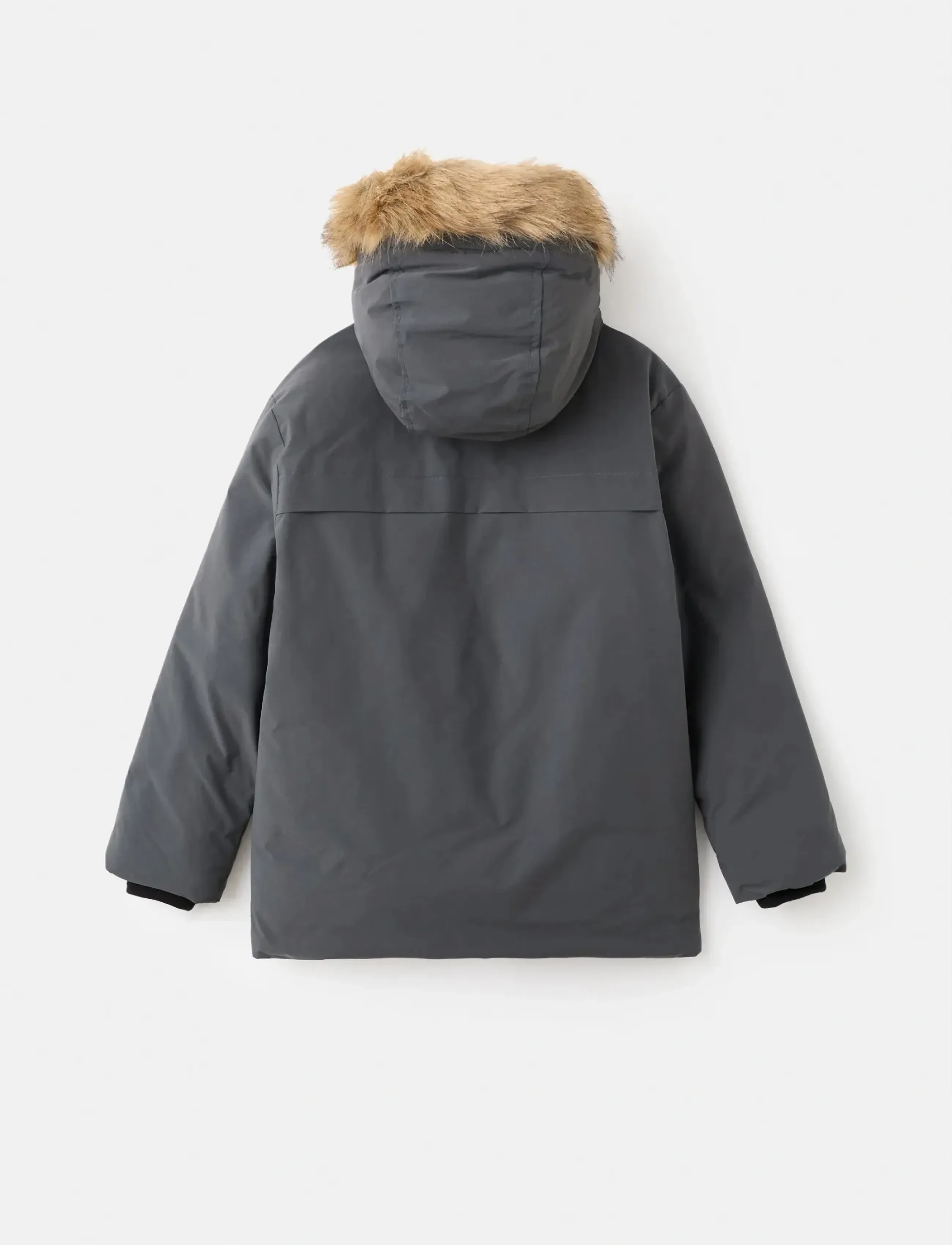 Mango - Anorak with shearling-effect hood - jacken & mäntel - grey - 3