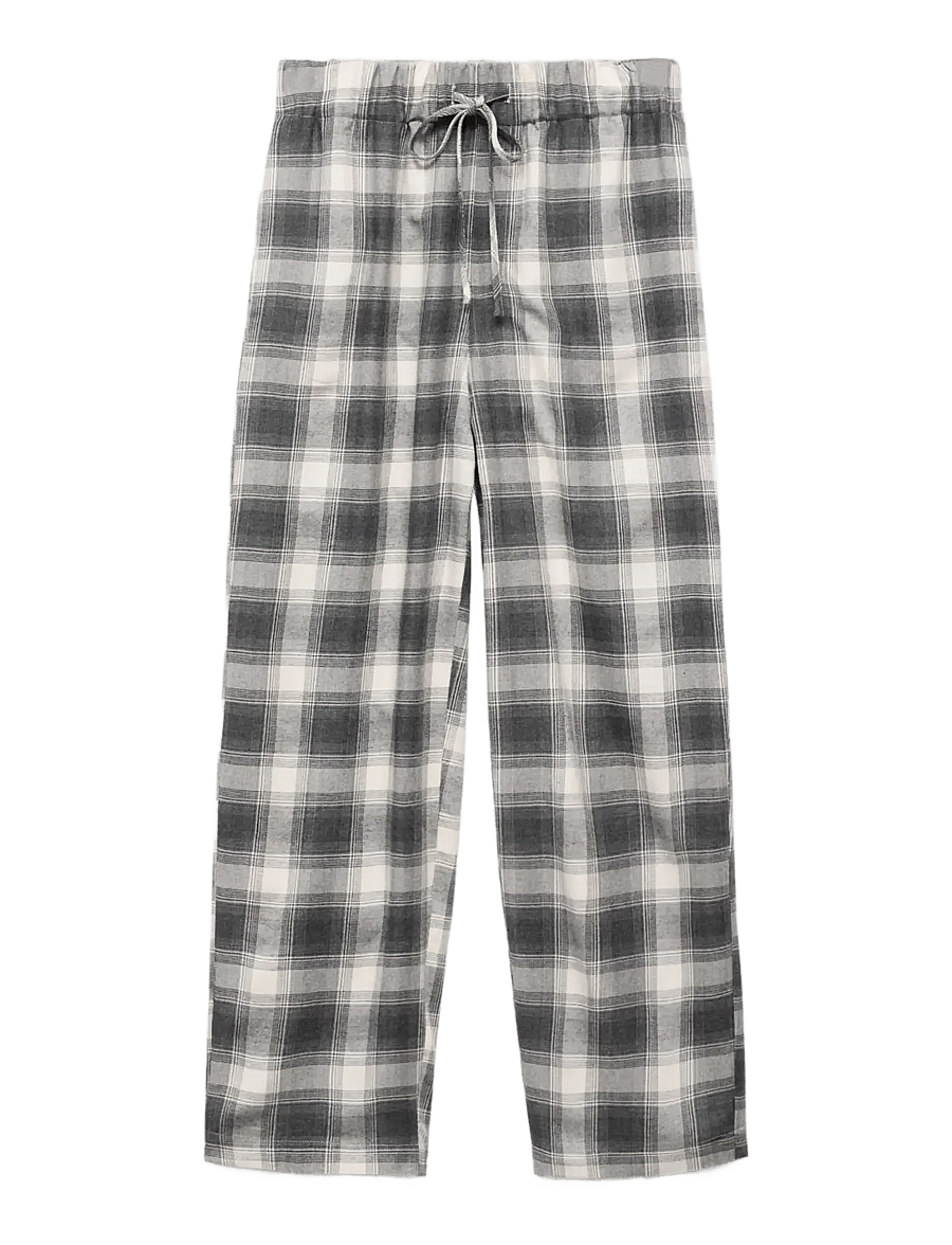 Mango - Check flannel trousers - natbukser - grey - 1