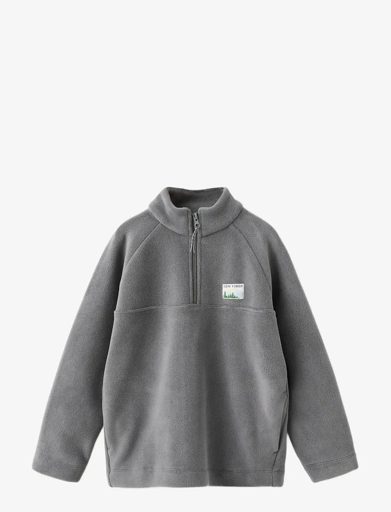 Mango - Polar fleece sweatshirt with a perkins neck - sweatshirts - charcoal - 1