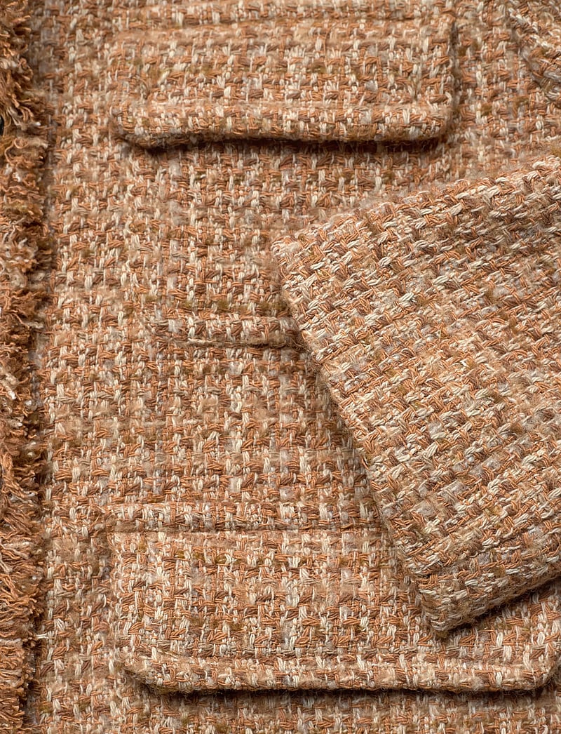 Mango - Tweed jacket with frayed ends - efterårsjakker - medium brown - 5