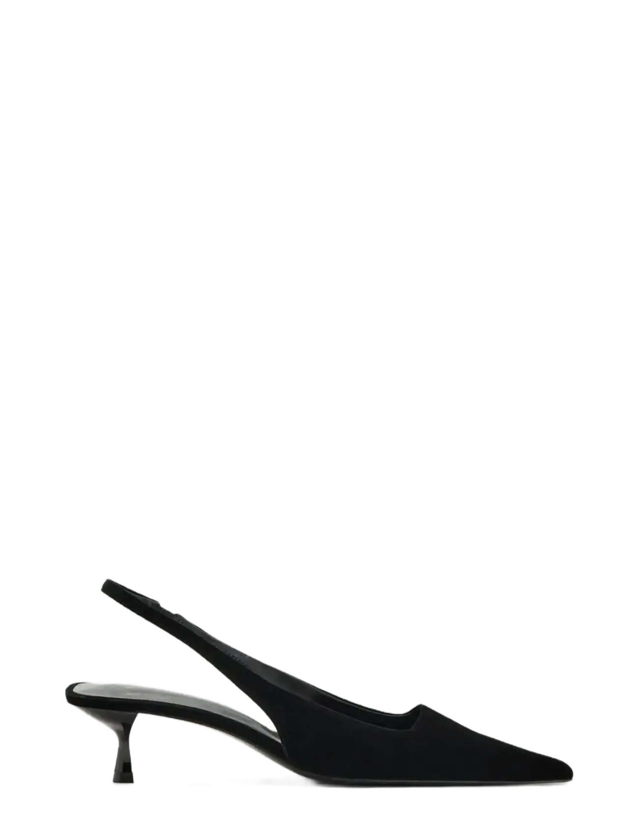 Mango Velvet heeled shoes - Skor - BLACK / black