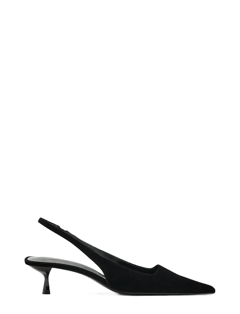 Mango - Velvet heeled shoes - slingbacks med hæle - black - 1