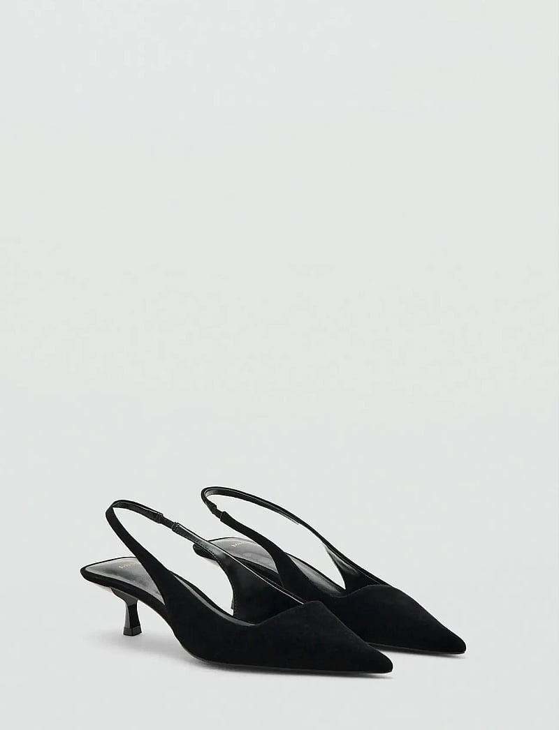 Mango - Velvet heeled shoes - slingbacks med hæle - black - 0