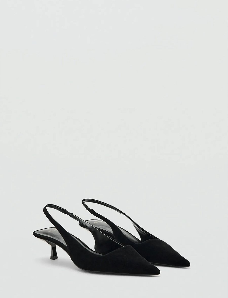 Mango - Velvet heeled shoes - black - 0