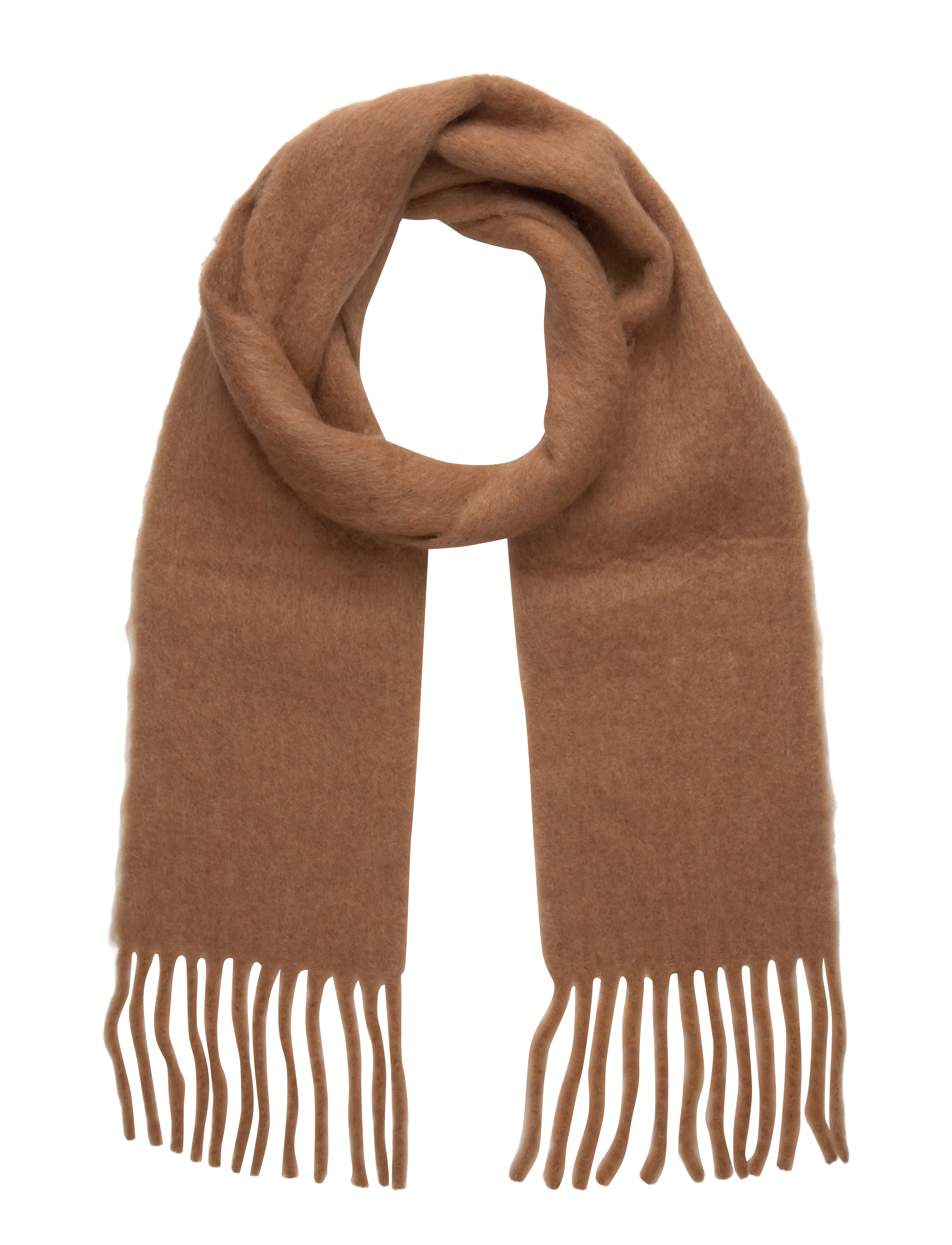 Mango Fringed edge scarf - Julegave - MEDIUM BROWN / brown