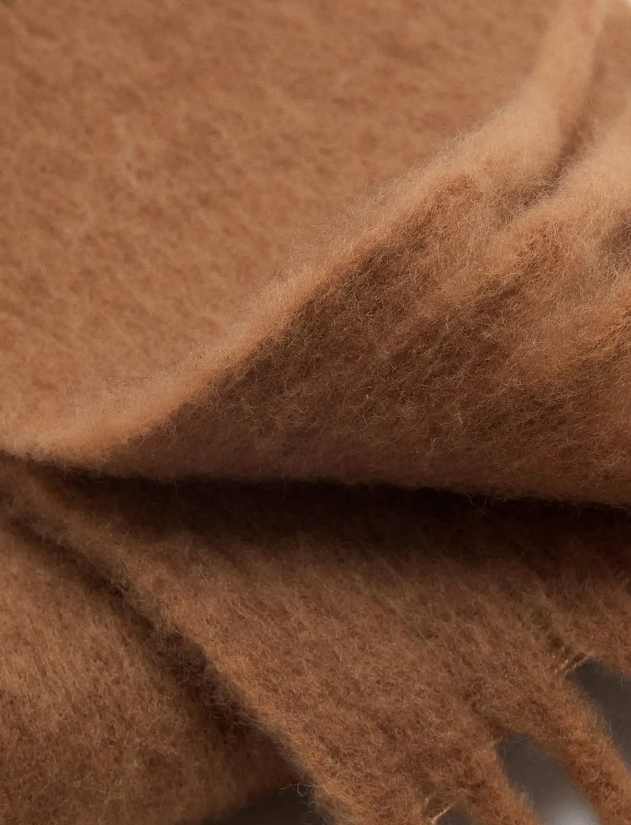 Mango - Fringed edge scarf - halstørklæder - medium brown - 0