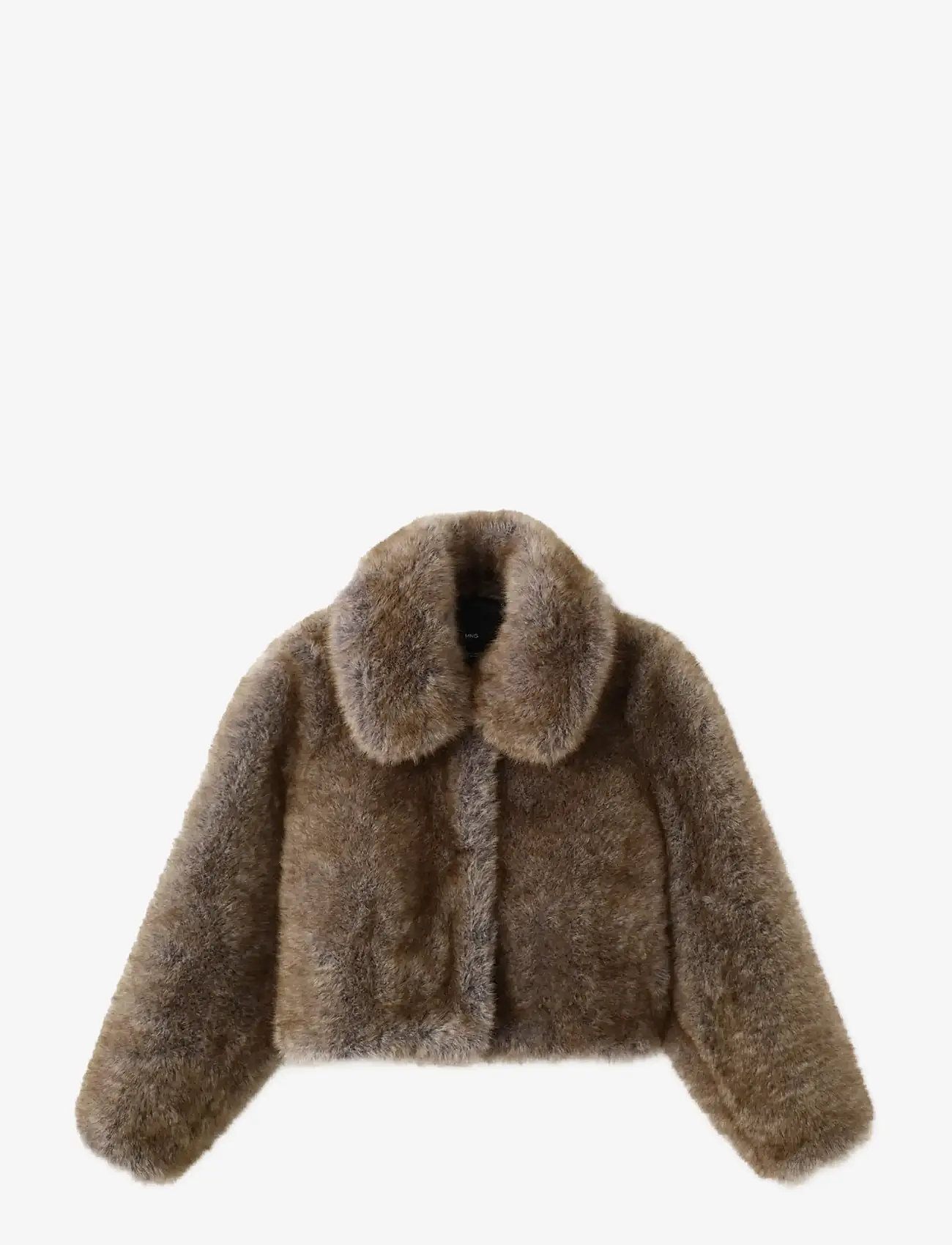 Mango - Faux-fur cropped jacket - fuskpäls - light beige - 1