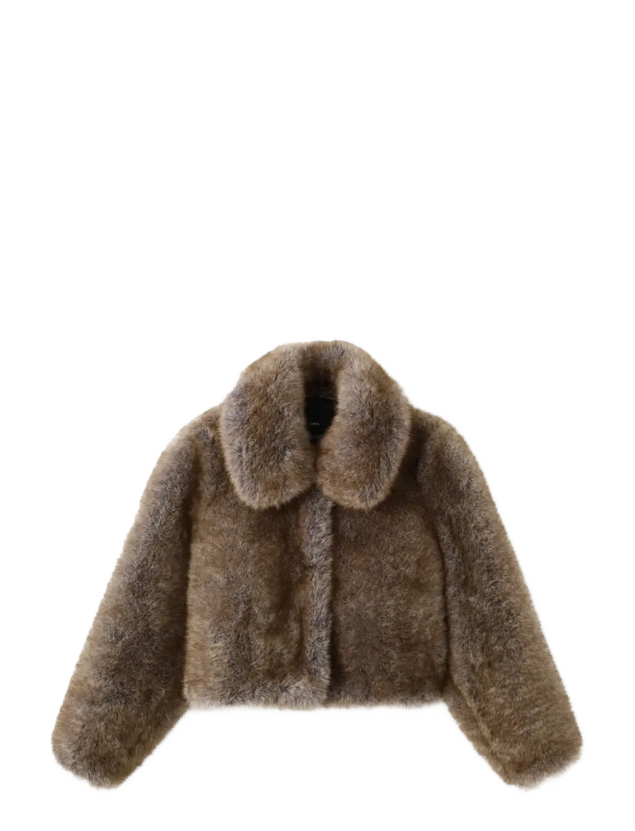 Mango Faux-fur cropped jacket - Jakker & Frakker - LIGHT BEIGE / brown