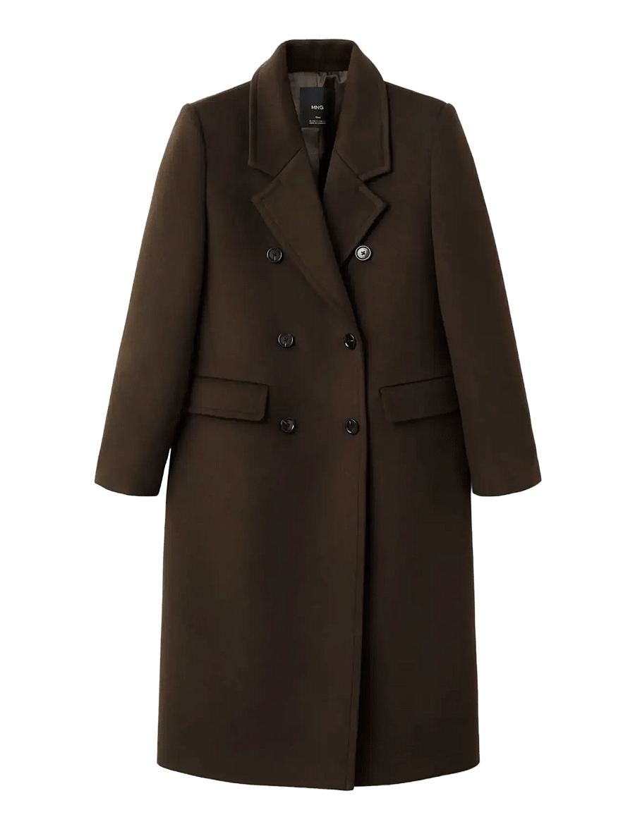 Mango - Double-breasted wool coat - vinterjackor - beige - khaki - 1