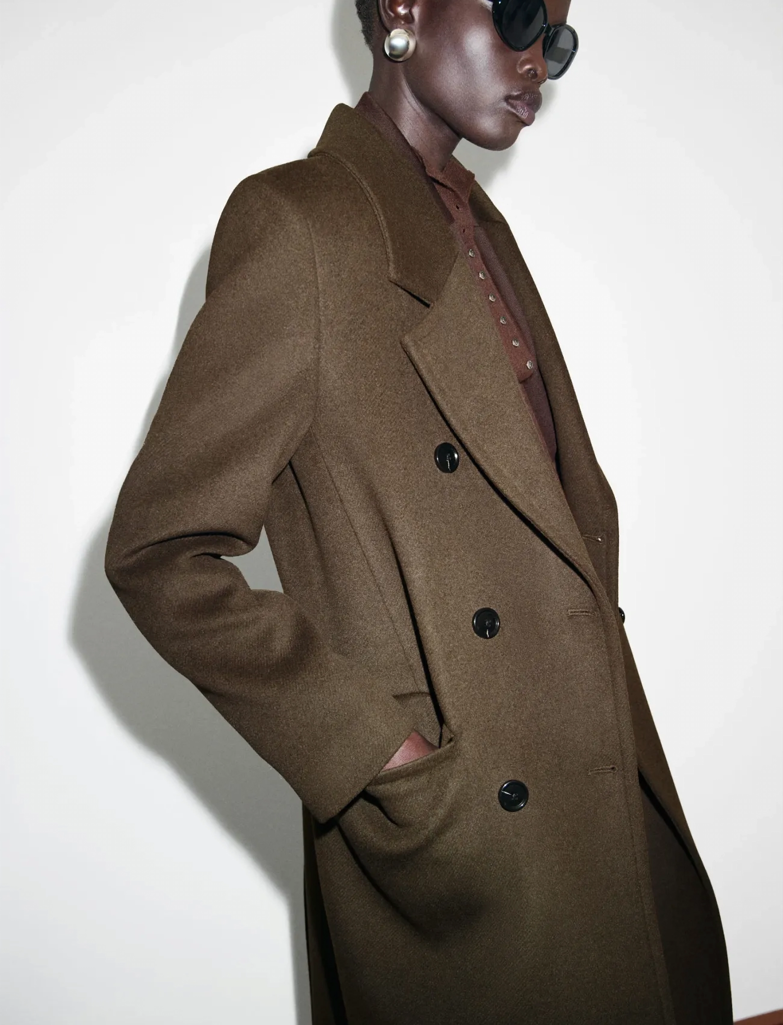 Mango Double-breasted wool coat - Jackor & Kappor - BEIGE - KHAKI / brown