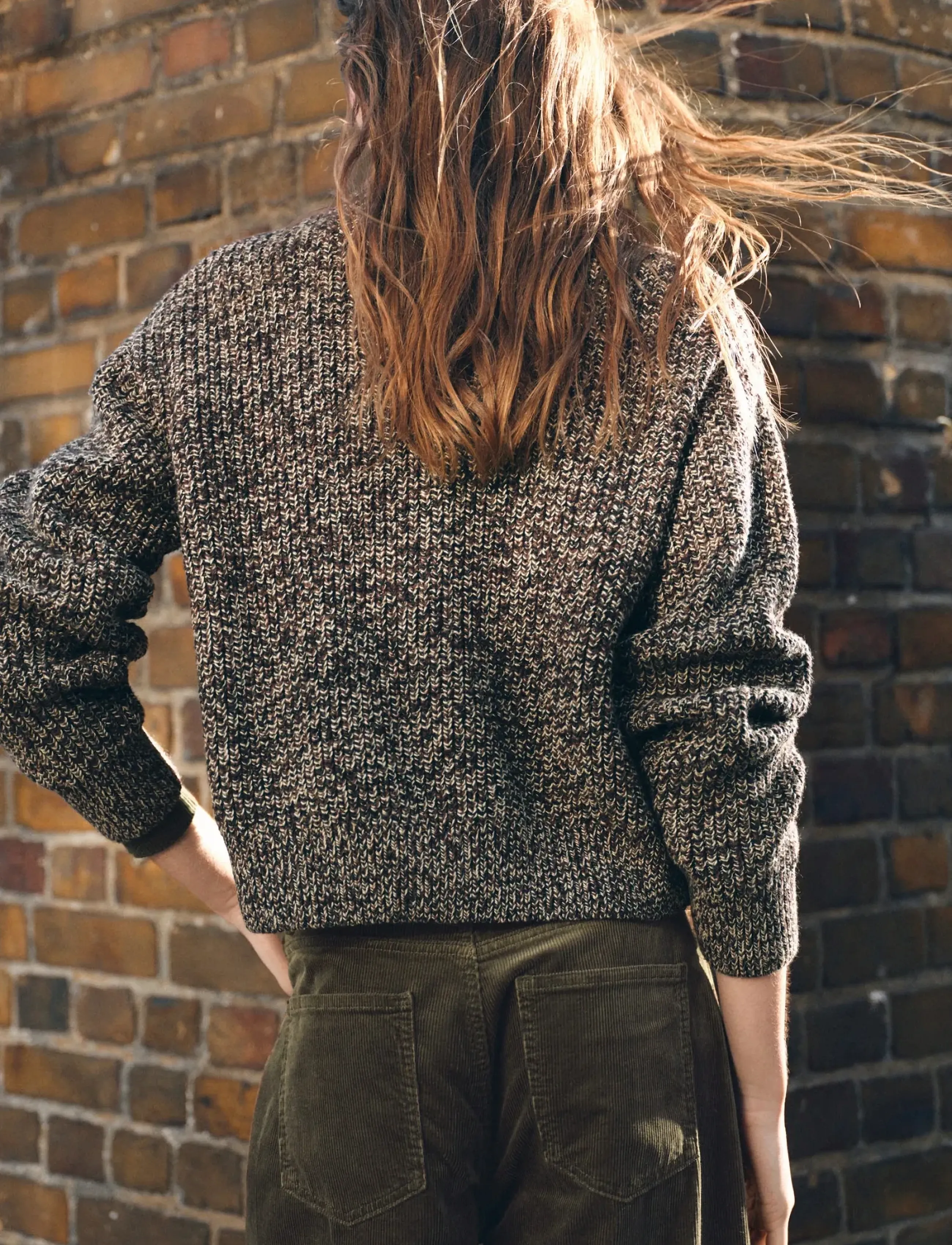 Mango - Speckled zip-up cardigan - dark brown - 2