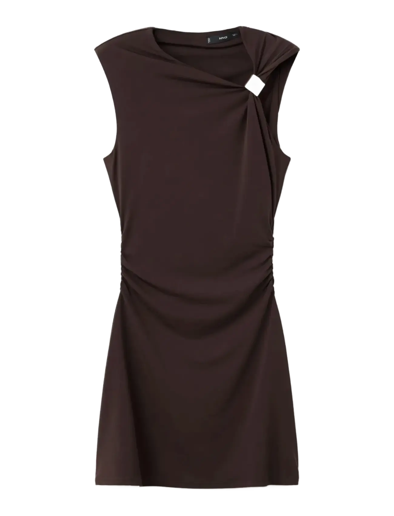 Mango Fine-knit dress with metallic detail - Kjoler - BROWN / brown