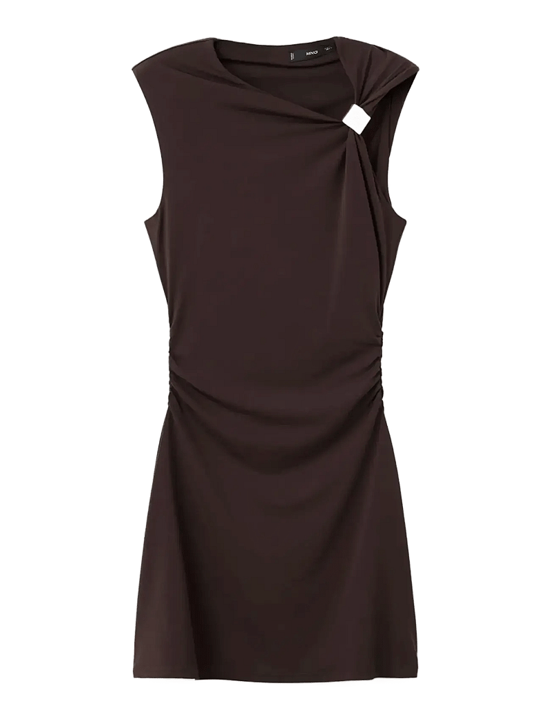 Mango - Fine-knit dress with metallic detail - party dresses - brown - 1