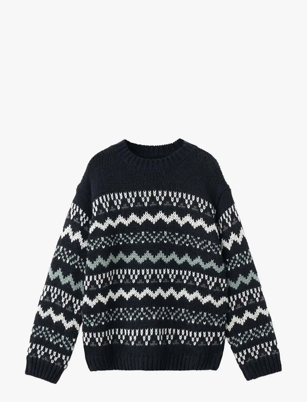 Mango - Knitted sweater with trim - trøjer - navy - 1