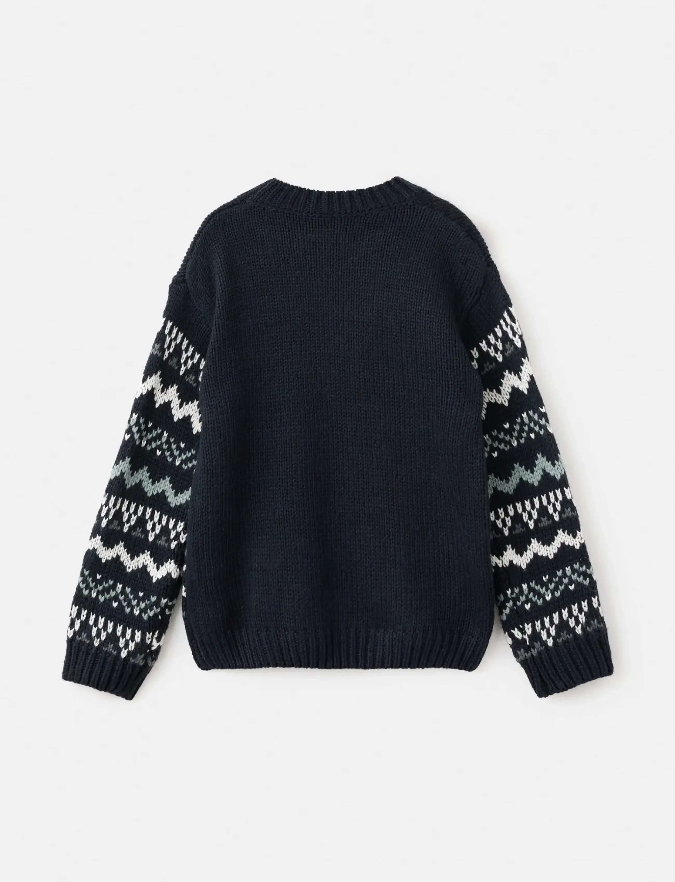 Mango Knitted Sweater With Trim, 11-12, Navy, Strik > Pullovere, Børn