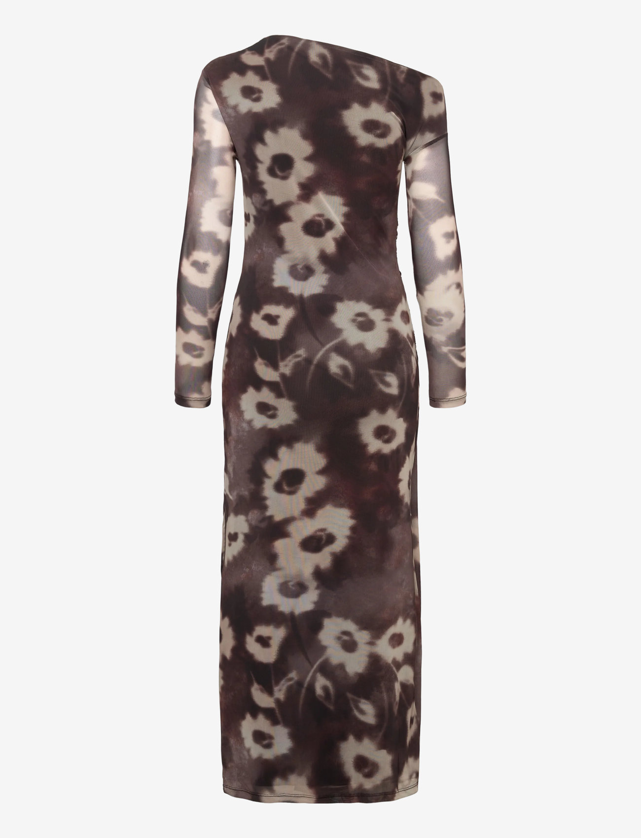 Mango - Asymmetrical floral-print dress - evening dresses - brown - 2