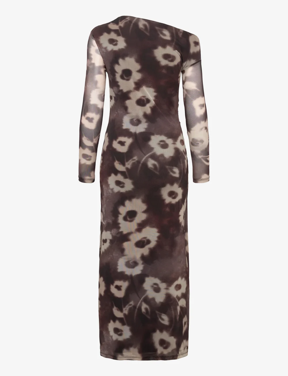 Mango - Asymmetrical floral-print dress - abendkleider - brown - 2