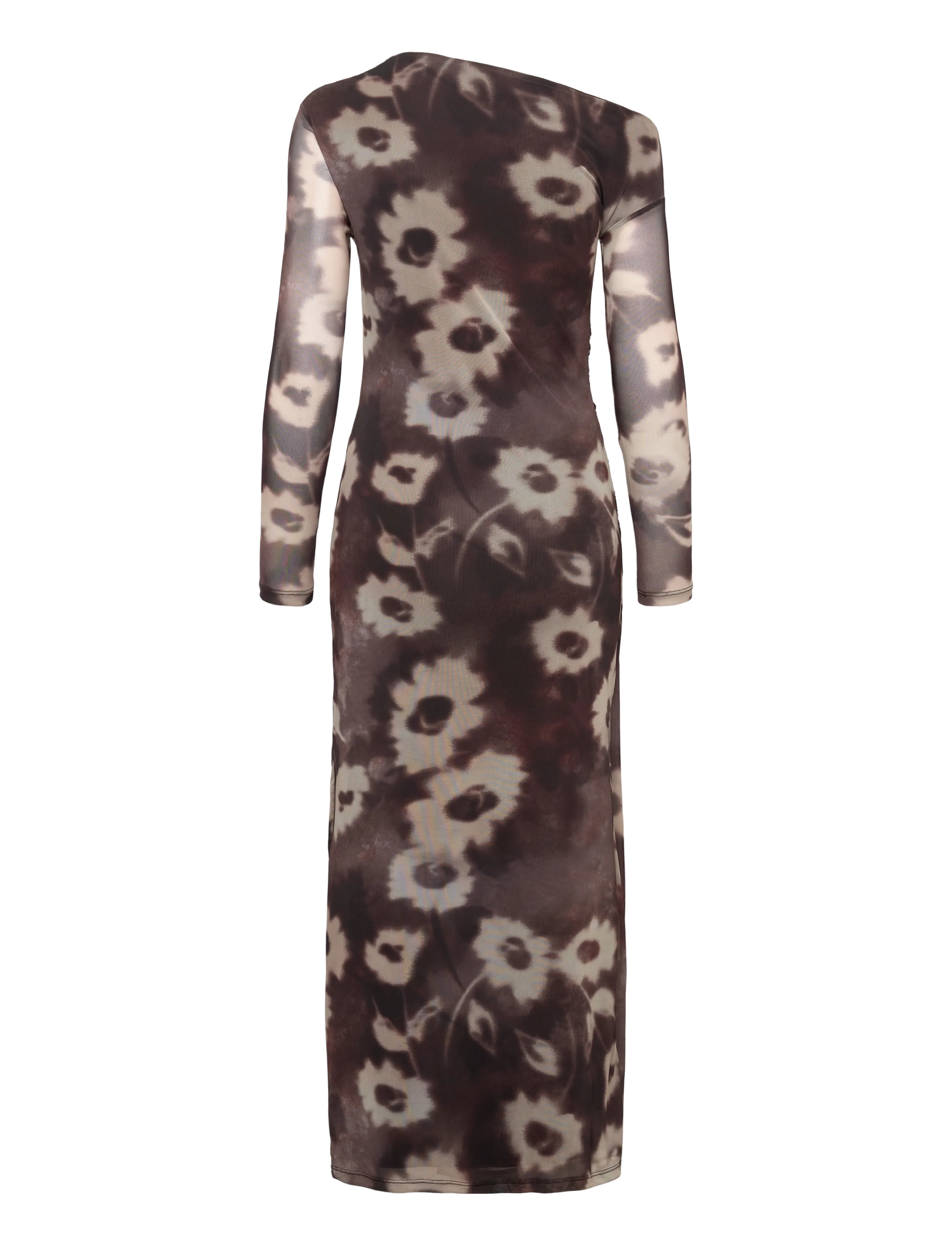 Mango - Asymmetrical floral-print dress - kleitas svinībām - brown - 2