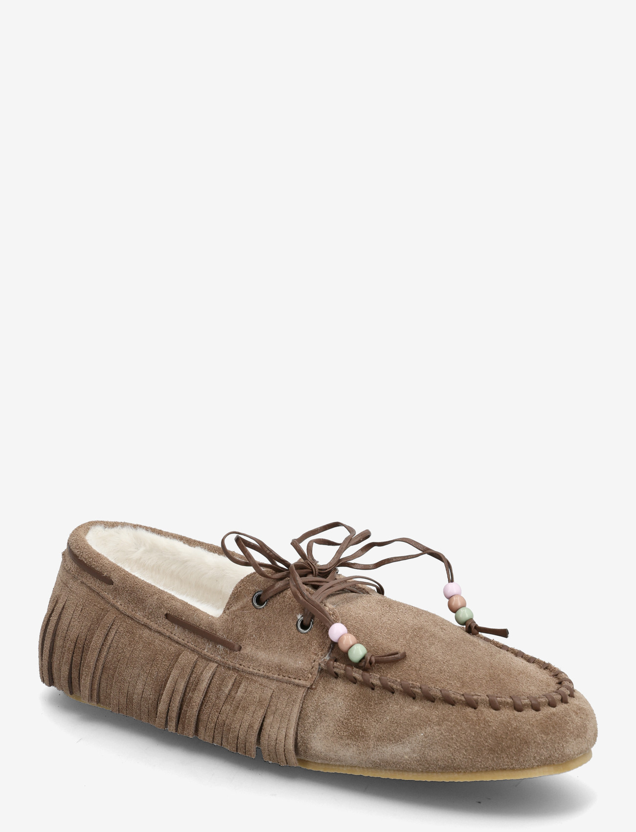 Mango - Shearling leather moccasins - inneskor - medium brown - 0