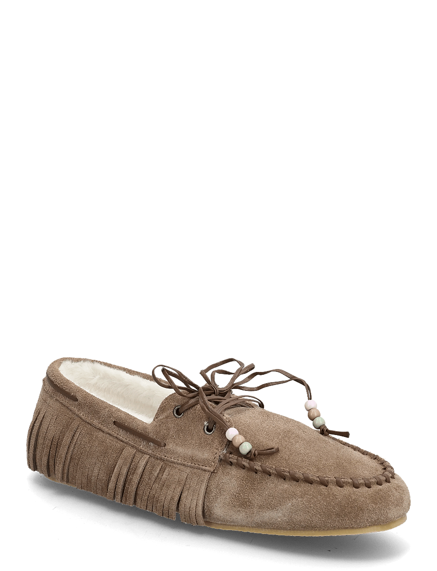 Mango - Shearling leather moccasins - tossut - medium brown - 0
