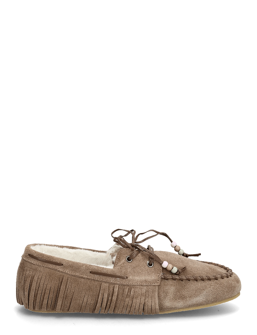 Mango - Shearling leather moccasins - tossut - medium brown - 1