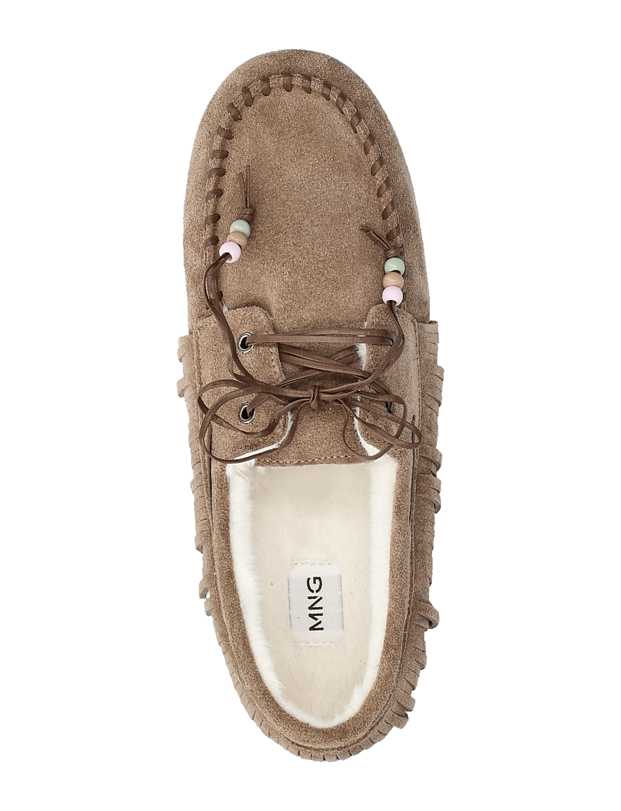 Mango - Shearling leather moccasins - tossut - medium brown - 3