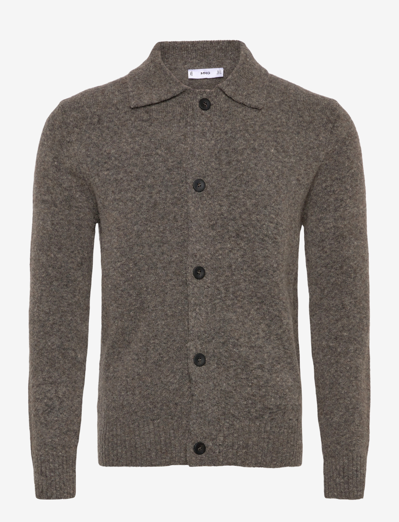 Mango - Knitted wool blend cardigan - medium brown - 1