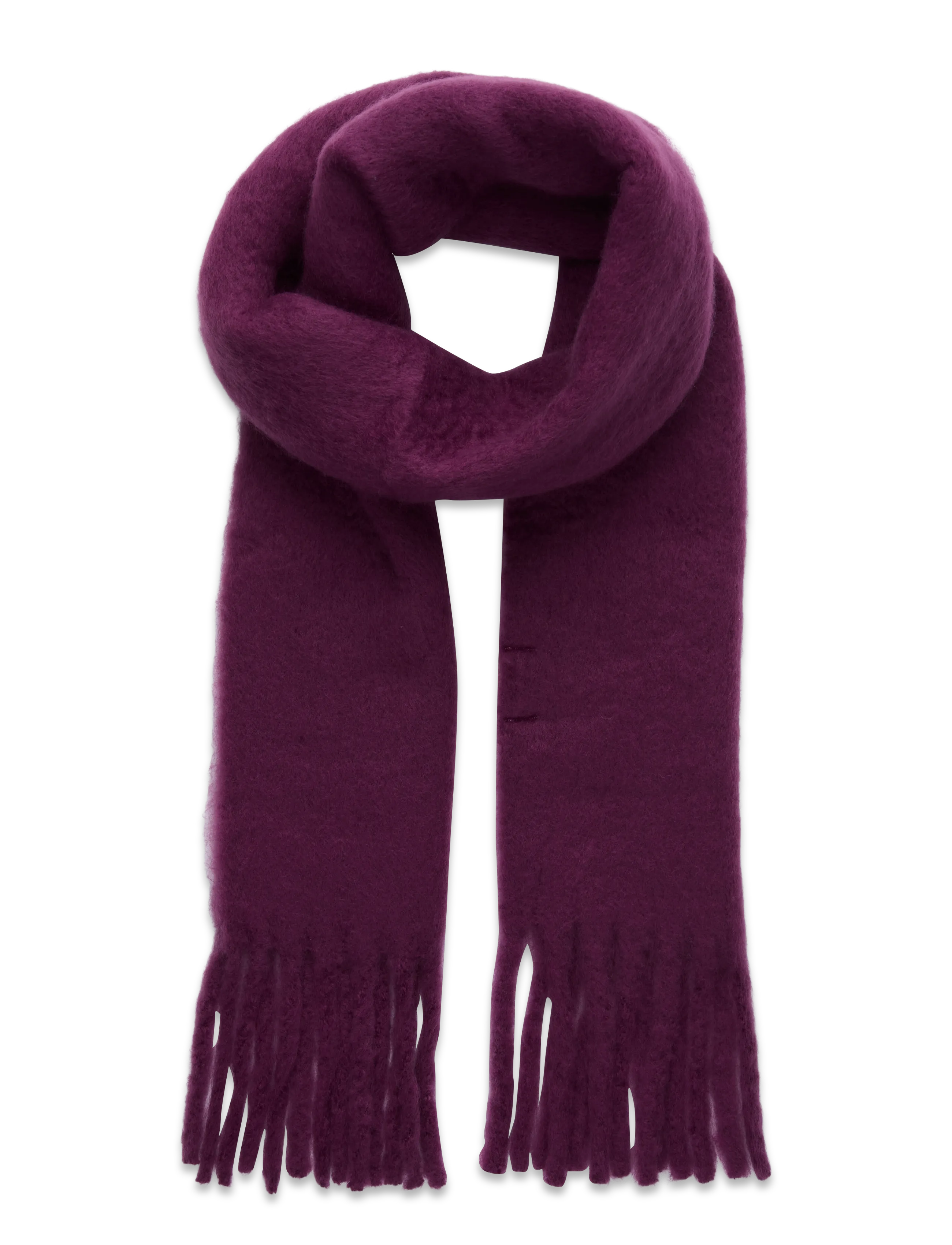 Fringed edge scarf - MEDIUM RED
