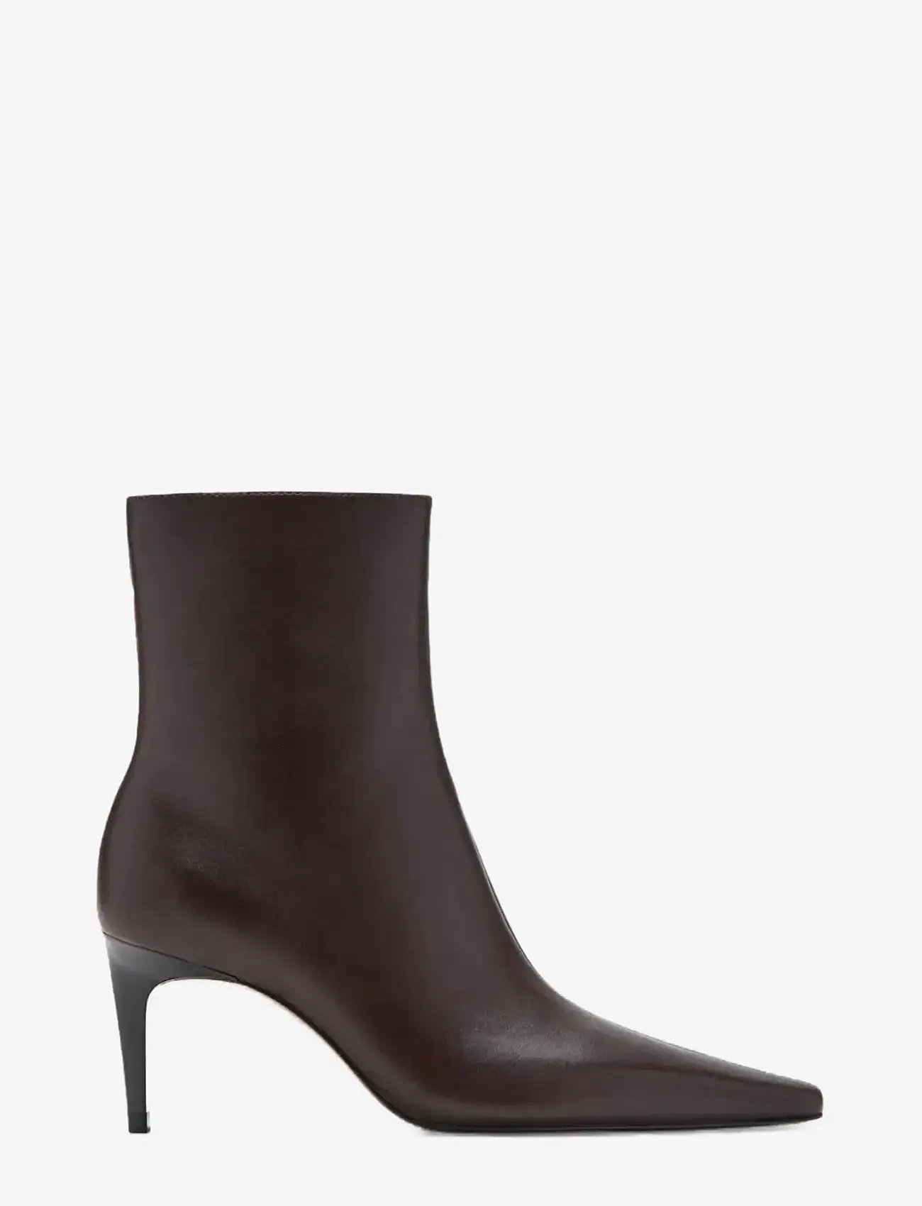 Mango - Leather pointed ankle boots - korolliset nilkkurit - dark brown - 1