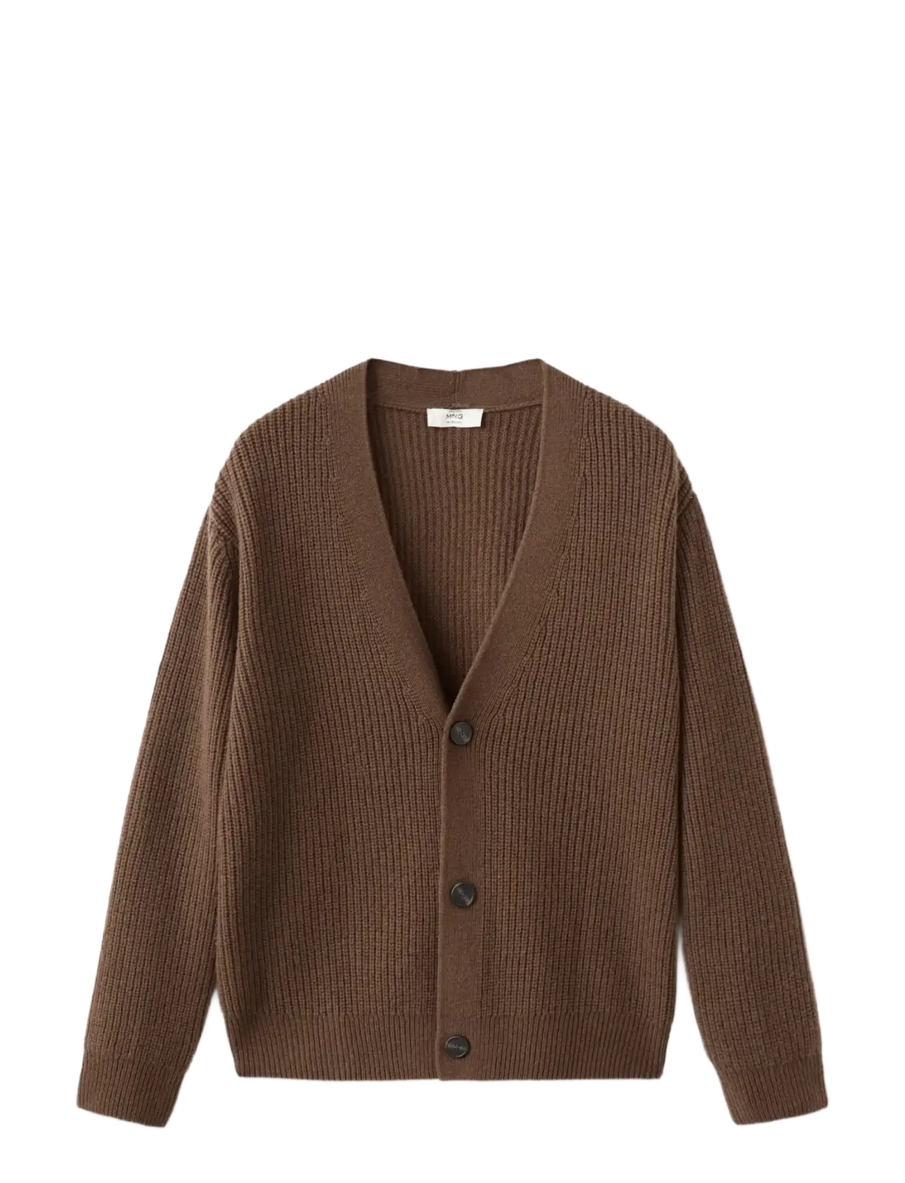 Mango 100% wool cardigan with buttons - Letzte Chance - DARK BROWN / brown
