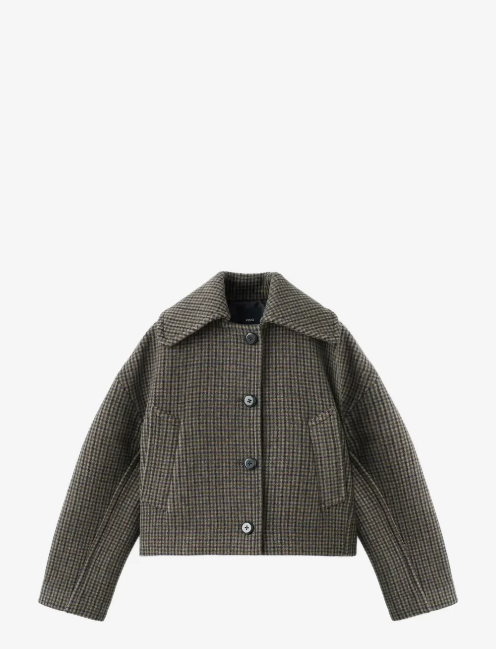 Mango - Houndstooth wool jacket - ulljackor - brown - 1