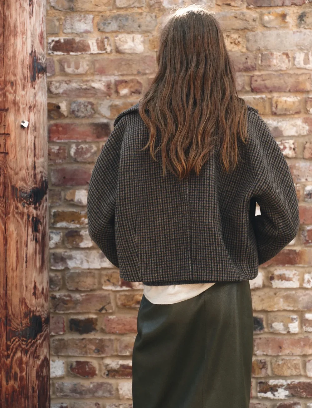 Mango - Houndstooth wool jacket - ulljackor - brown - 2