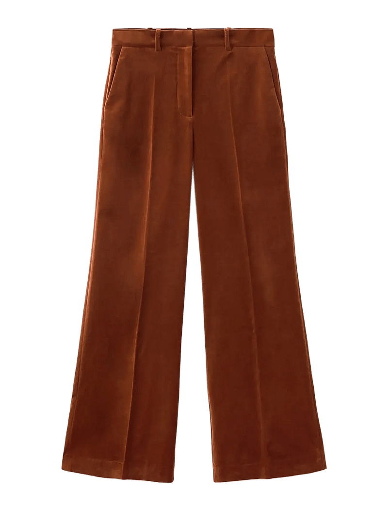Mango - Velvet suit trousers - habitbukser - medium orange - 1